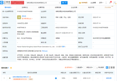 湖南發展布局新能源領域，成立空洲島發電公司聚焦供配電業務